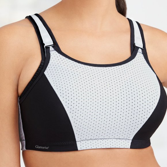 Set of 3! 34C Glamorise SPORT Bra (DOUBLE-LAYER) Wicking (UNDERWIRED) WHITE NEW - Picture 4 of 13